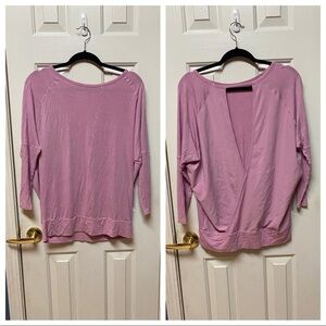 c9 by Champion Top Blouse Open Back Pink 3/4 Sleeve Light Weight Athletic yop